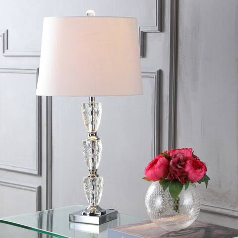 Layla 28" Crystal LED Table Lamp, Clear by JONATHAN Y