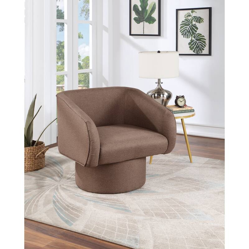 Poundex Round Base Swivel Accent Chair
