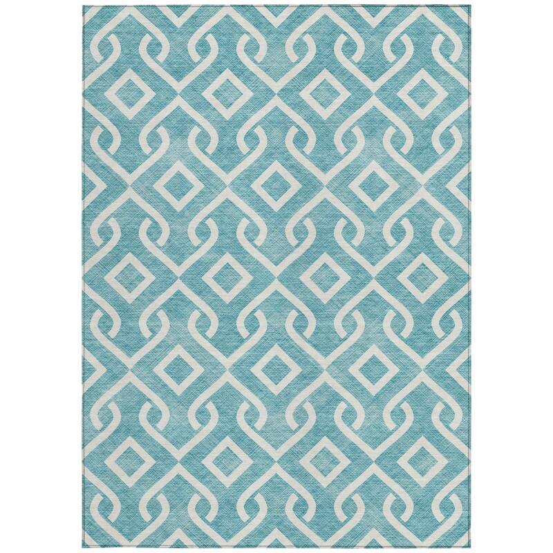 HomeRoots Geometric Transitional Rectangle Outdoor Rug