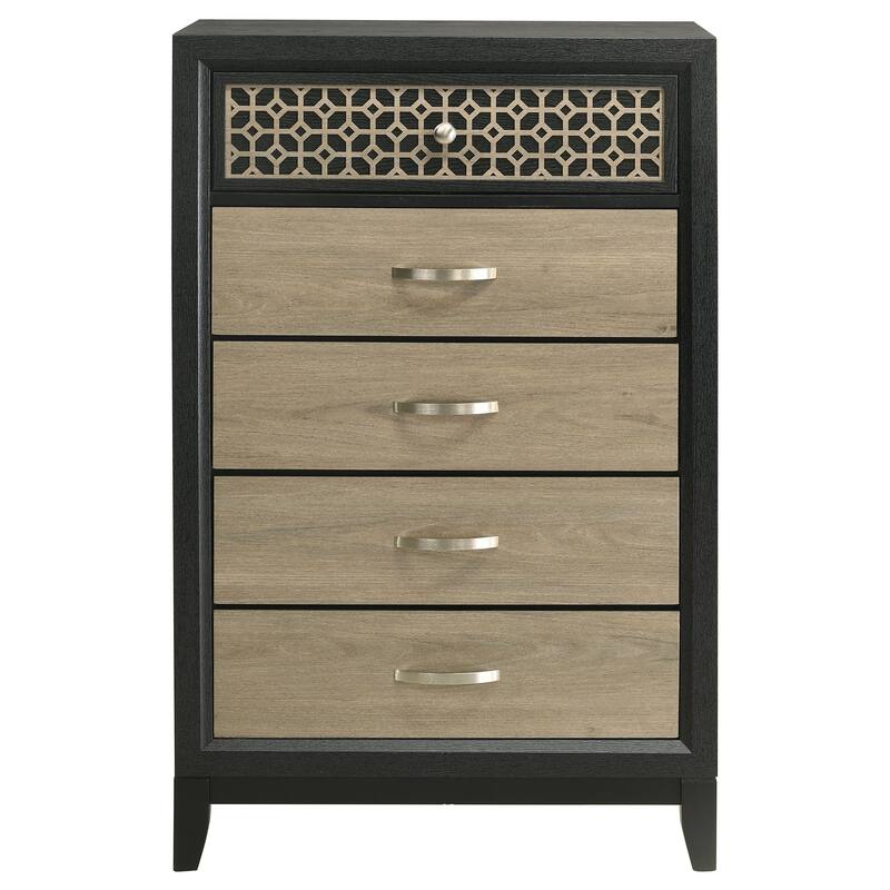 Valencia Contemporary Wood 5-drawer Bedroom Chest Black