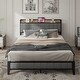 preview thumbnail 17 of 16, Versatile Metal Platform Bed with Advanced Charging Feature and Stylish Headboard