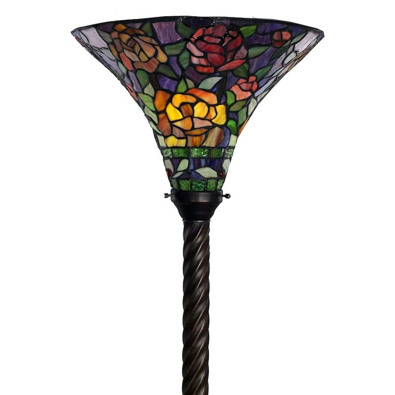 Tiffany-style Rose Torchiere