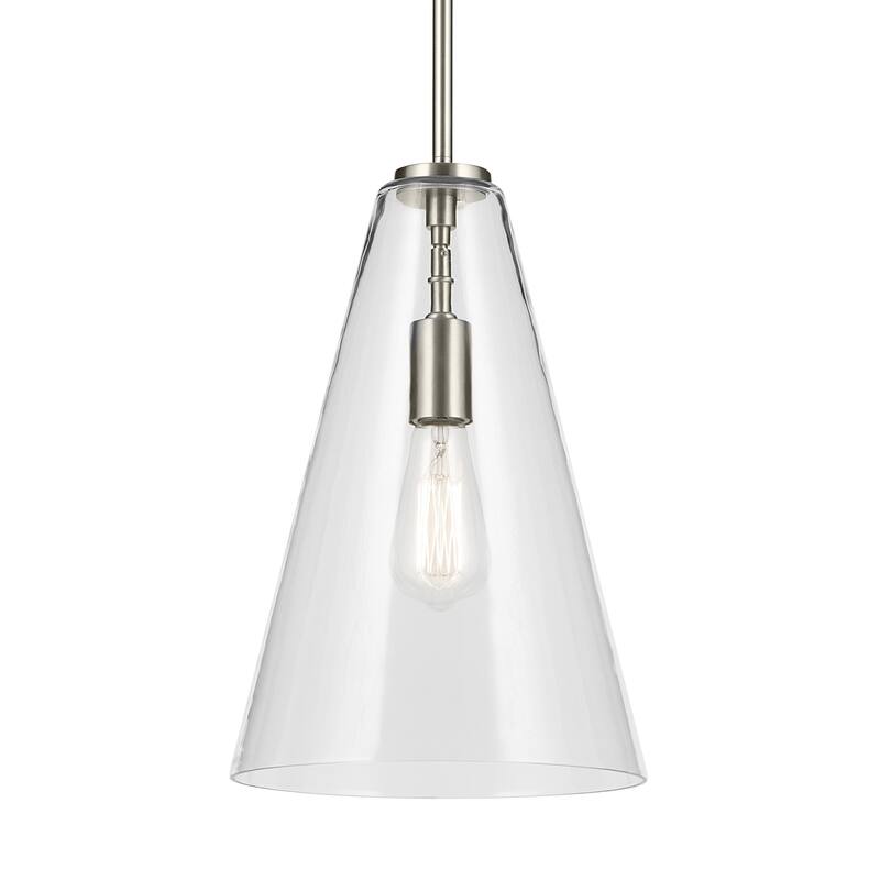 Kichler Lighting Everly 1-Light Cone Pendant Light with Clear Glass