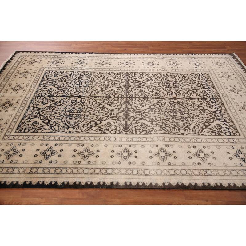 Geometric Royal Tabriz Oriental Area Rug Handmade Vintage Wool Carpet - 6'2" x 8'10"