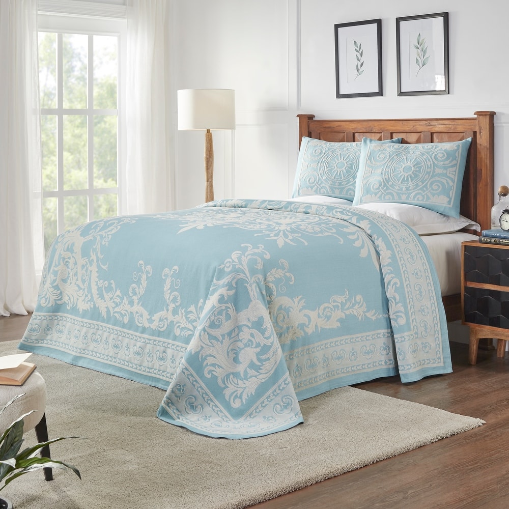 Cotton Blend Oversized Vintage Medallion Bedspread Set by Superior