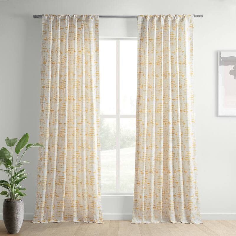 Exclusive Fabrics Textured Cotton Printed Curtains for Bedroom and Living room (1 Panel)