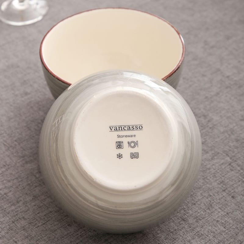 vancasso Bella 5.5 Inch Stoneware Large Serving Bowl Set,24Oz.
