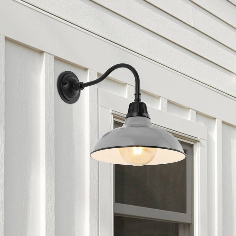 Stanley 12.25" Indoor/Outdoor LED Gooseneck Arm Sconce, By JONATHAN Y