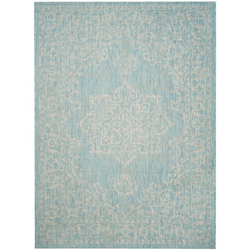 SAFAVIEH Courtyard Divna Medallion Indoor/ Outdoor Waterproof Patio Backyard
