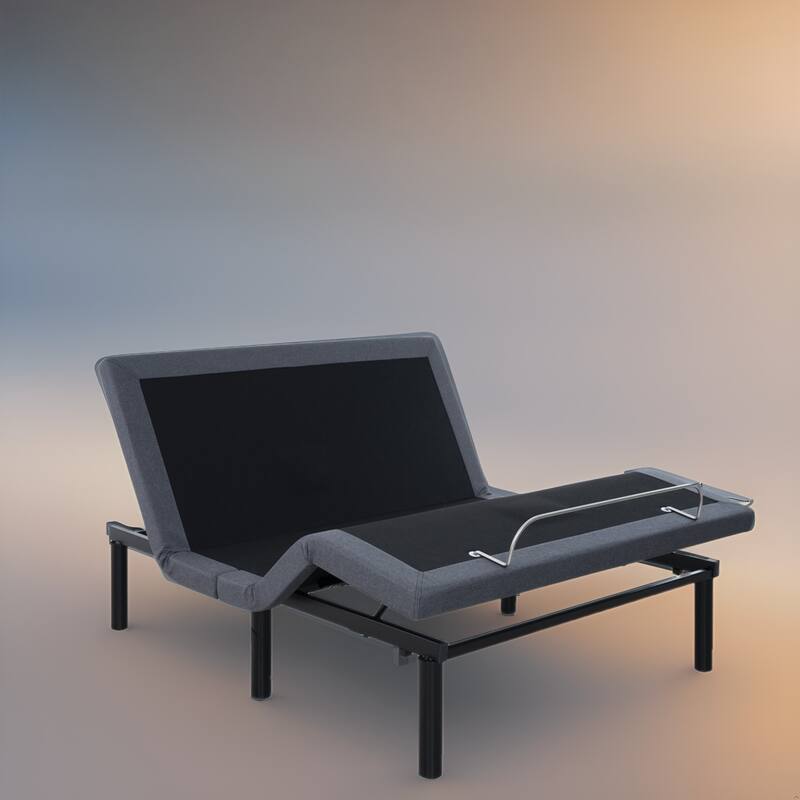 Adjustable Bed Base with Head & Foot Tilt, Wireless Remote – Sleep Solution with Zero Gravity & Lumbar Support - Full,Gray