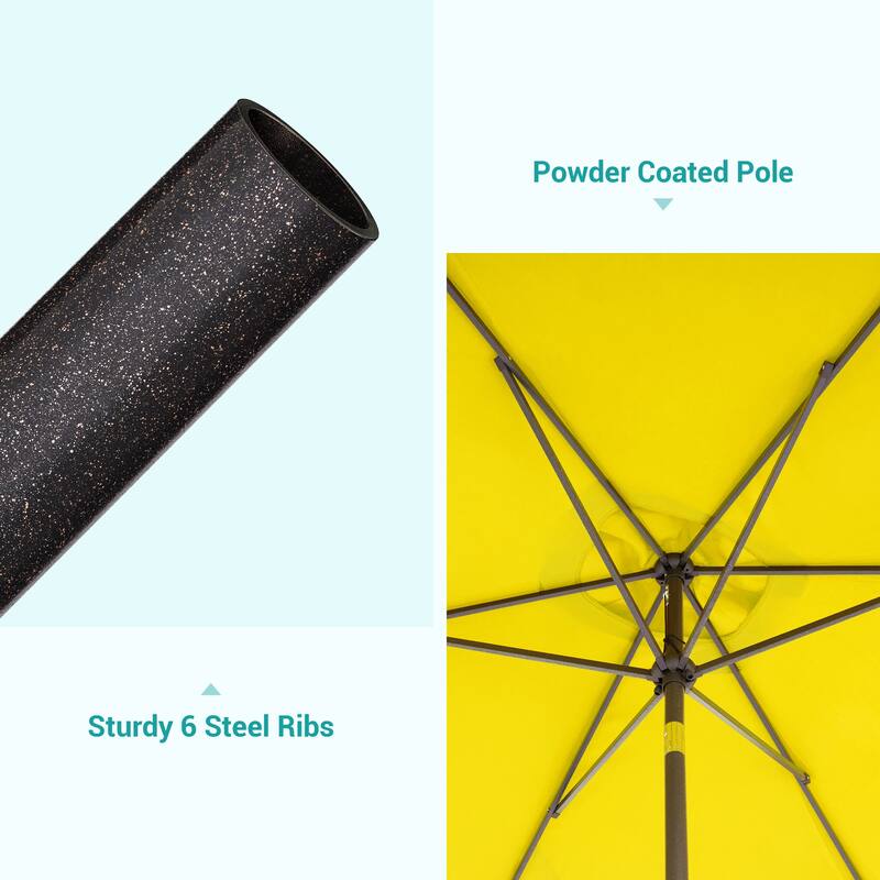 Bonosuki 10 x 6.5ft Patio Rectangular Umbrella with Tilt and Crank