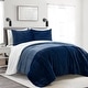 preview thumbnail 5 of 16, Lush Decor Farmhouse Color Block Ultra Soft Faux Fur All Season Kids Comforter Set Navy - Twin