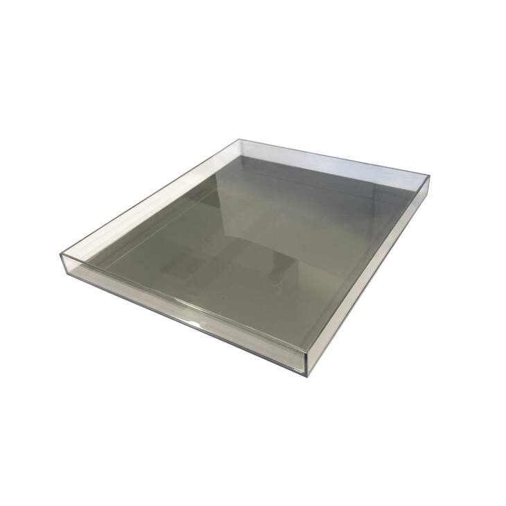 Black Large Lucite Tray - Smoke Black - 21x18x1.75 - Smoke Black
