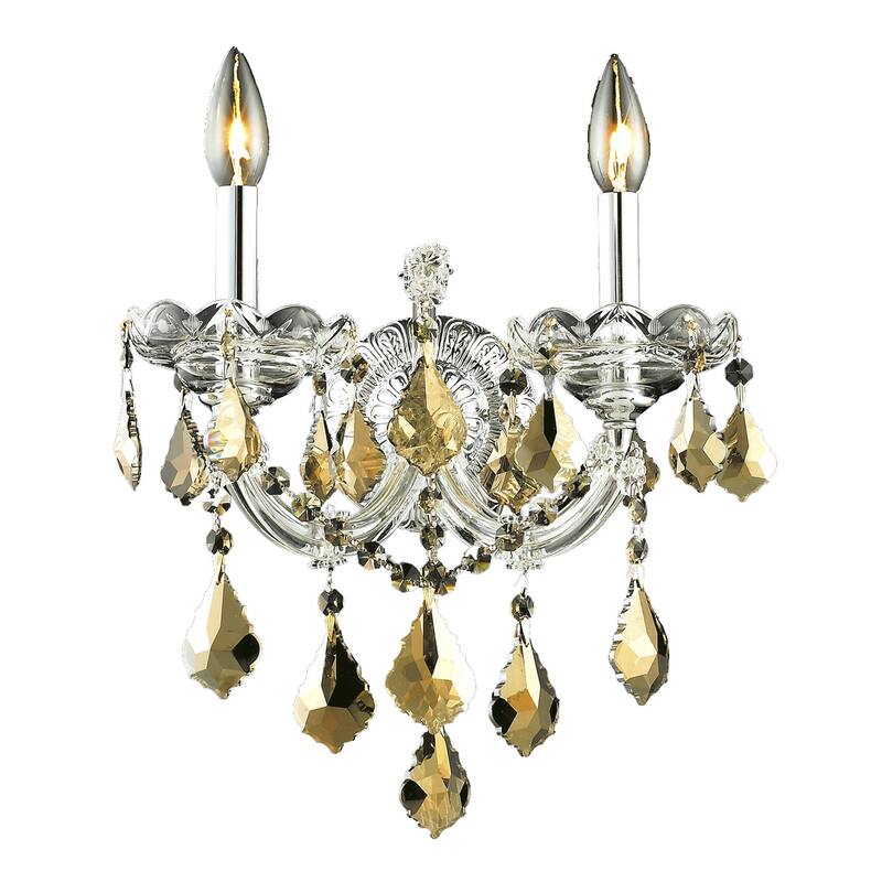 Fleur Illumination Collection Wall Sconce D:12in H:16in E:8.5in Lt:2 Chrome Finish