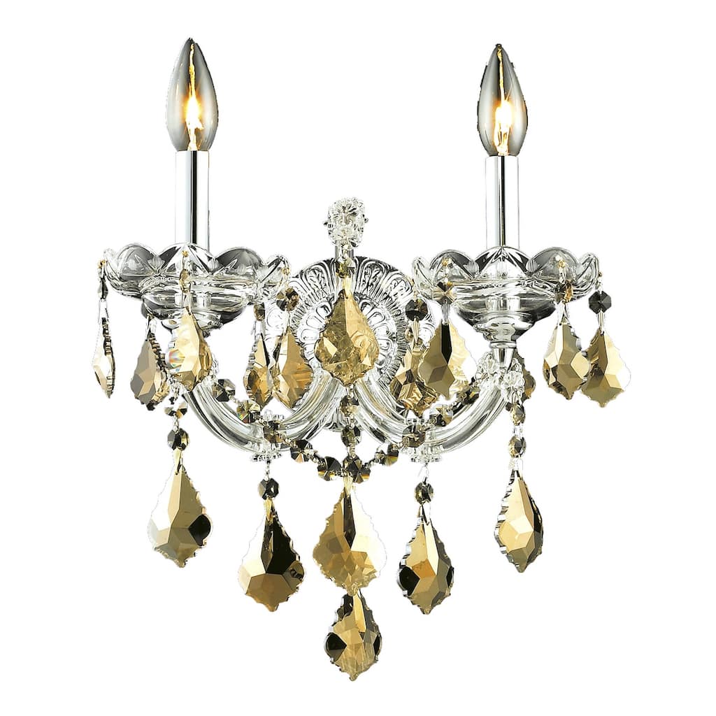 Fleur Illumination Collection Wall Sconce D:12in H:16in E:8.5in Lt:2 Chrome Finish