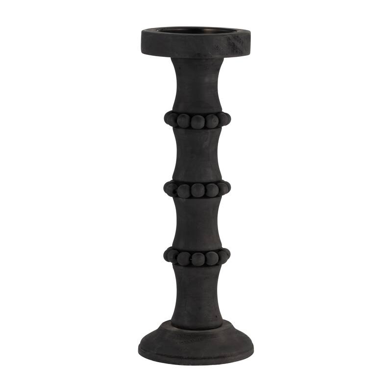 Sagebrook Home Artisanal Wood Pillar Candle Holders