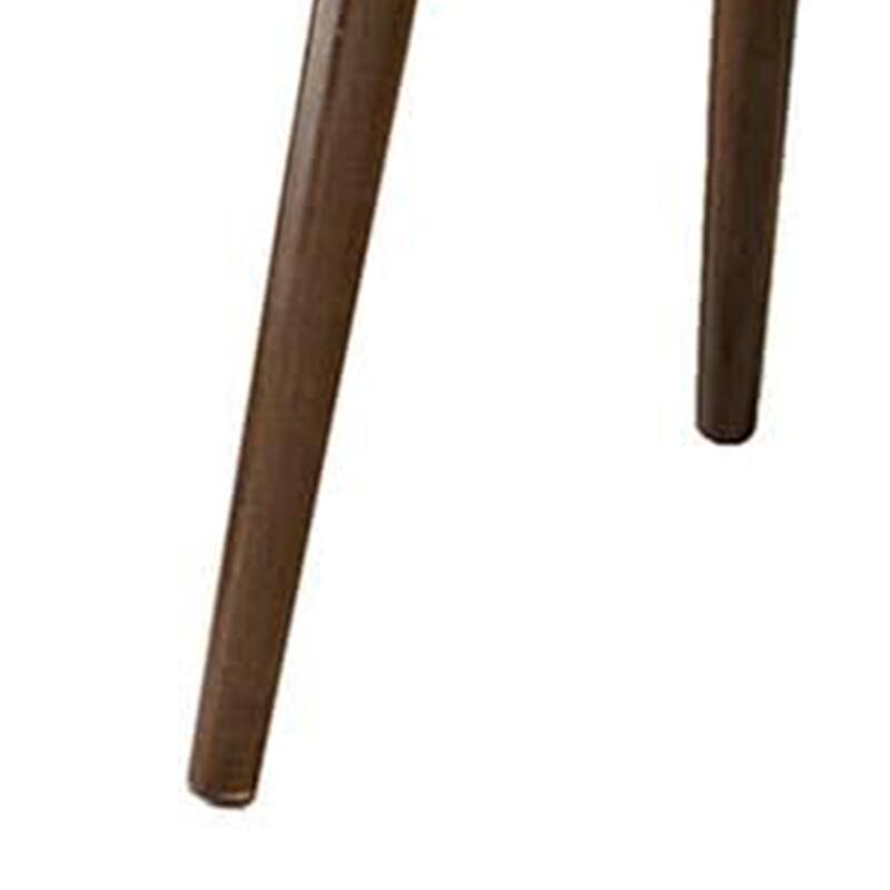 Ary Side End Table, 24 Inch Round Walnut Brown Wood Top, Angled Legs