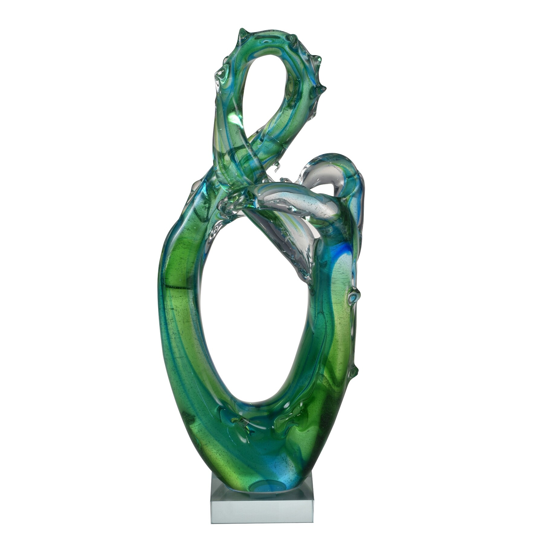 Shop 15 Abstract Style Blue And Green Braided Art Glass Sculpture