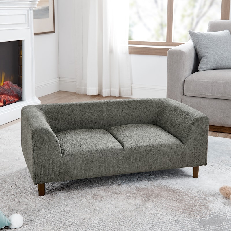 Pet Sofa With Backrest And Armrests, Rectangular Pet Sofa Suitable For Medium And Large Dogs, Soft Cushion Comfortable Dog Sofa