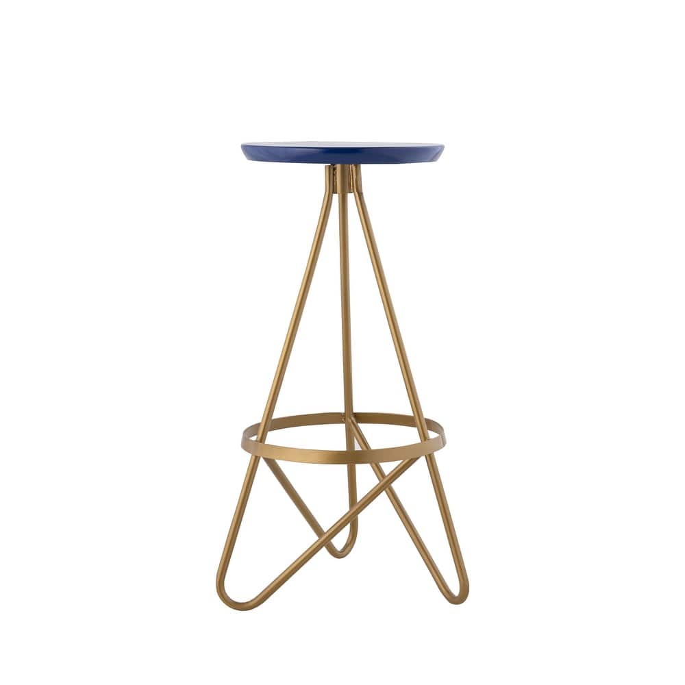 JONATHAN Y Hula 30" Modern Industrial Metal Backless Circular Bar Stool