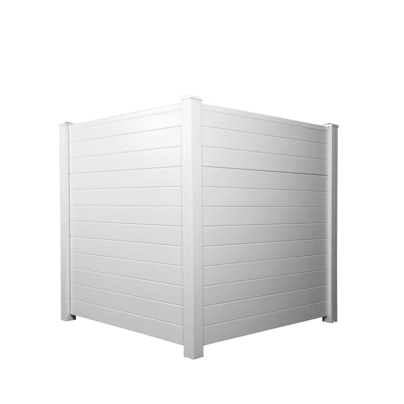 Privacy Screen Outdoor Privacy Fence Panels for Air Conditioner and Trash Can (2 Panels-White)