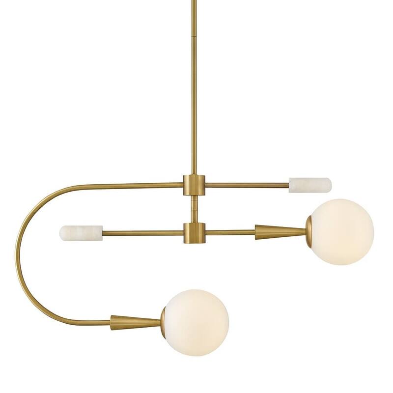 Lark 83505 Maude 2 Light 33" Wide Linear Chandelier - Lacquered Brass