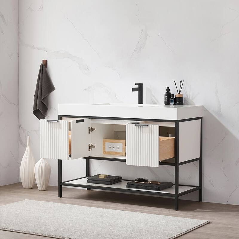 Marcilla 48 in. Single Sink Bath Vanity with Stone Sink Top