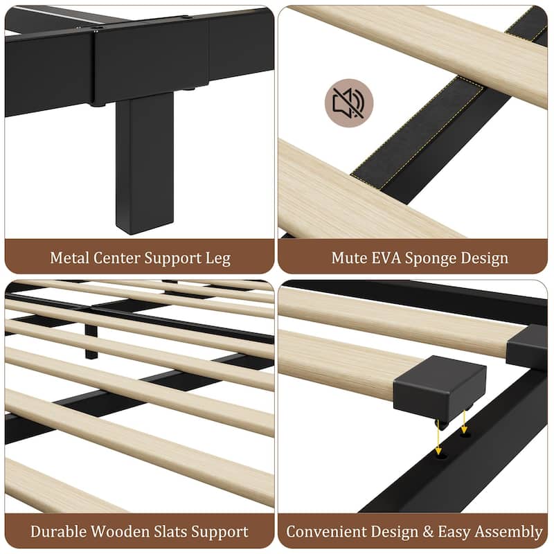 6/12 Inch Twin/Full/Queen/King Metal Platform Bed Frame