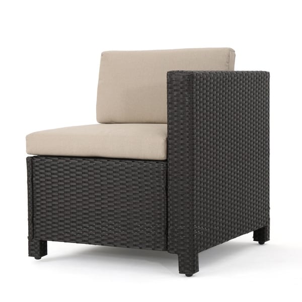 Puerta Outdoor 6piece Wicker LShaped Sectional Sofa Set with Cushions