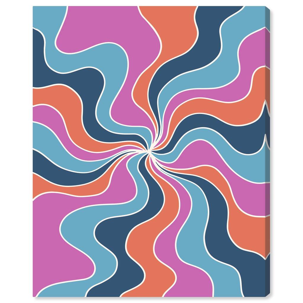 Carnaval Retro Curves Canvas by Art Remedy, Gallery Wrapped