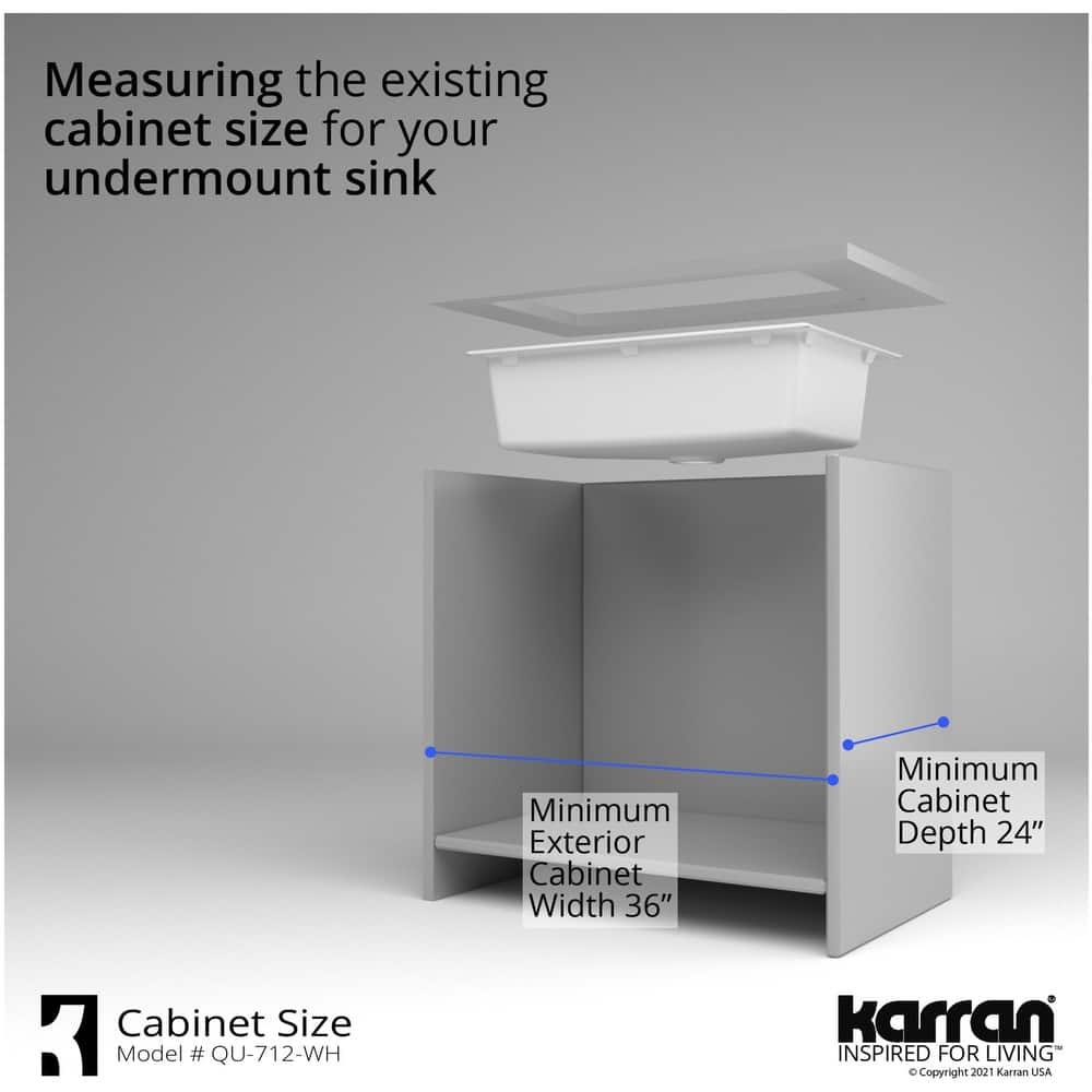 Karran USA QU-712 Quartz QU 32" Undermount Single Basin Quartz