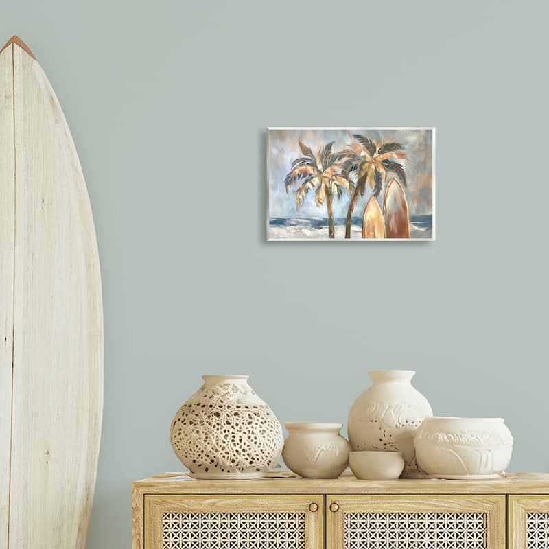 Stupell Warm Tropical Surfboards Wall Plaque Art Design By Ramona Murdock