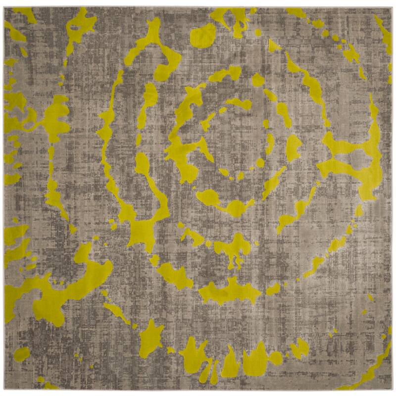 SAFAVIEH Porcello Gioconda Modern Rug - 6'7" Square - Light Grey/Green
