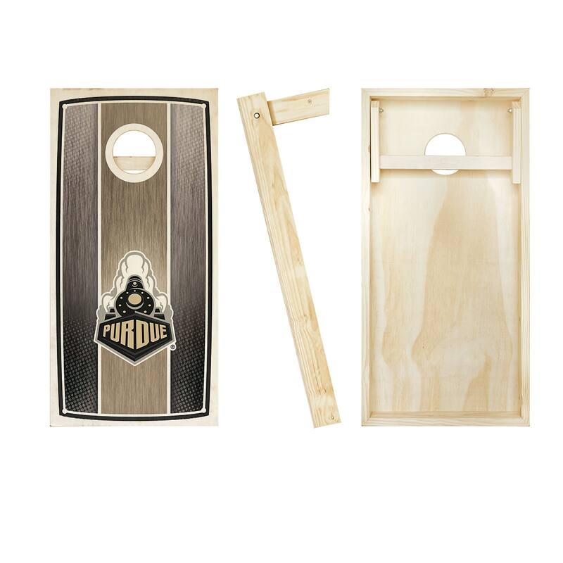 Purdue Boilermakers Stained Striped Outdoor Cornhole Board Set