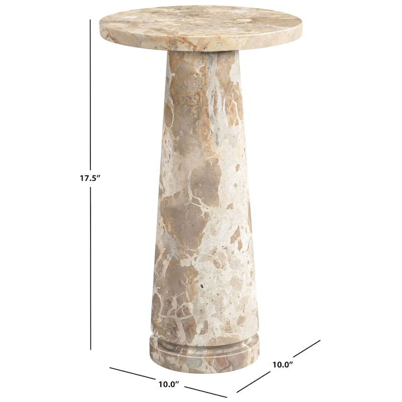 SAFAVIEH Couture Valentia Round Marble Accent Table - 10" W x 10" D x 18" H
