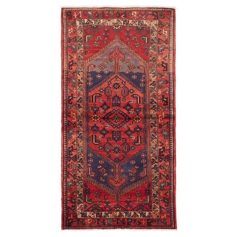 ECARPETGALLERY Hand-knotted Andelz Red Wool Rug - 3'7 x 7'0