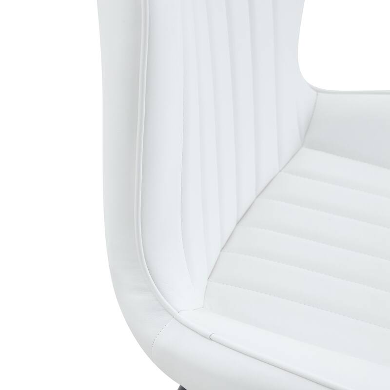 The White Minimalist Ergonomic Dining Chair Comes In A Pack of 4, With A Comfortable Design Of Extended And Curved Seat Cushions