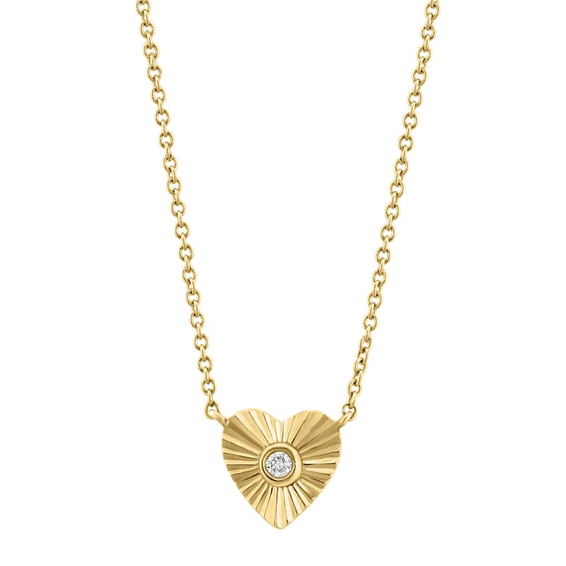 Effy Women's 14K Yellow Gold Diamond Heart Necklace