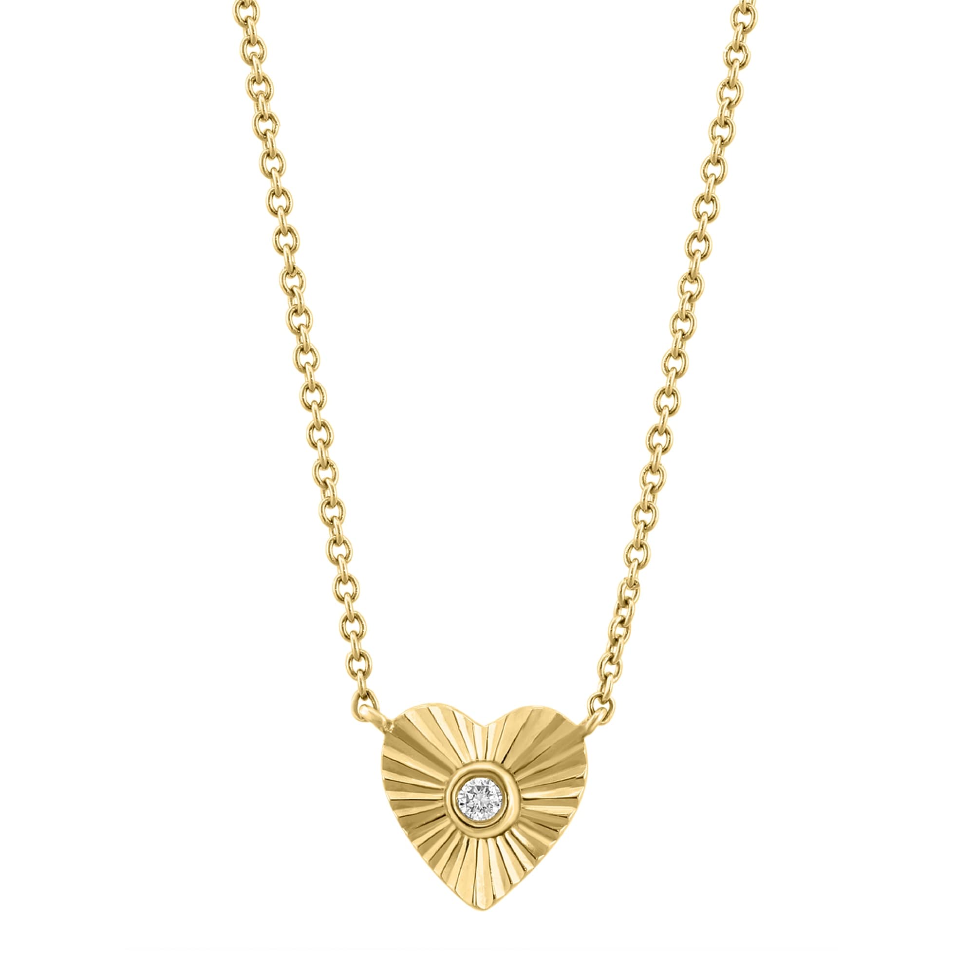 Effy Women's 14K Yellow Gold Diamond Heart Necklace