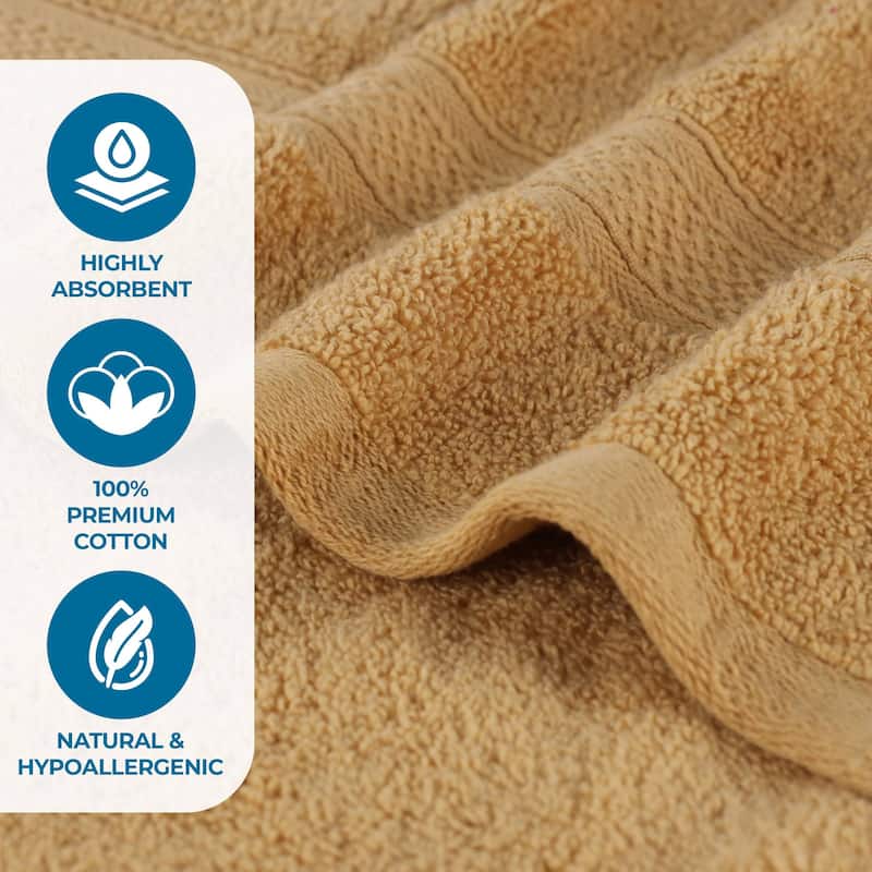 Superior Chevron Zero Twist Solid and Jacquard Cotton 9 Piece Towel Set