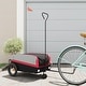 preview thumbnail 30 of 31, vidaXL Bike Trailer Kids Bicycle Cargo Trailer Cart Wagon with Tow Bar Iron 48" x 20.9" x 20.9" - Black and Red