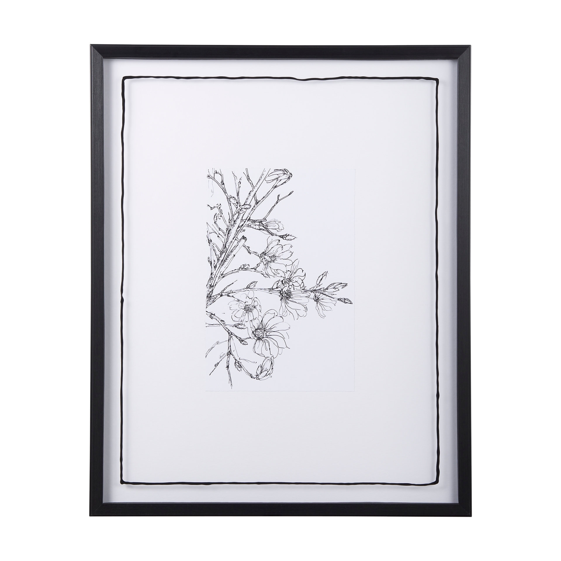 Spring Blooming X by Mercana Studio a Hand Embellished Textured Framed Art Print Matted under Glass