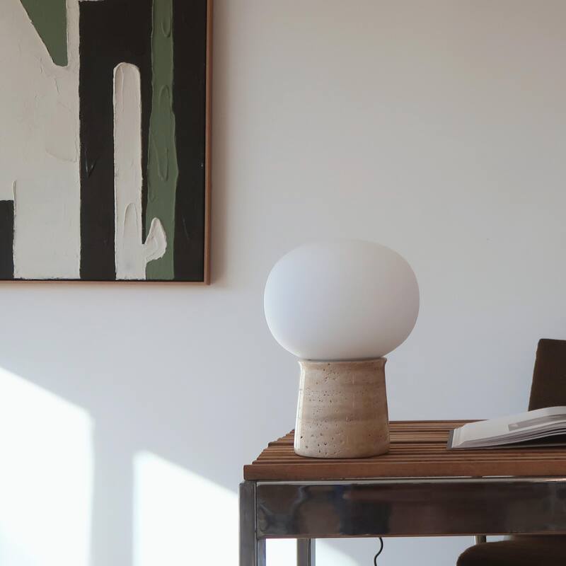 Brightech Neptune 12 in. Mid-Century Modern Gradient Dimmable Integrated LED Bedside Table Lamp