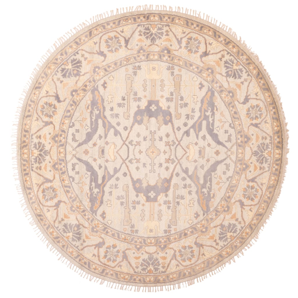 ECARPETGALLERY Hand-knotted Royal Oushak Light Grey Wool Rug - 9'1 x 8'10