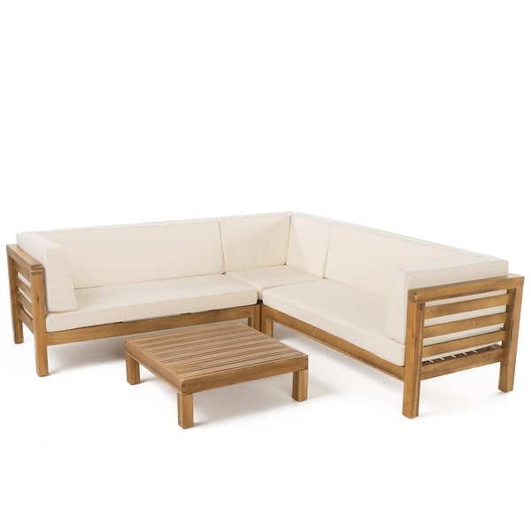 Oana Outdoor Sectional Sofa Set with Coffee Table by Christopher Knight Home. Opens flyout.