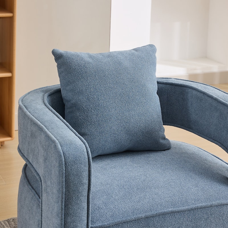 Blue 29.13" Swivel Open Back Accent Chair