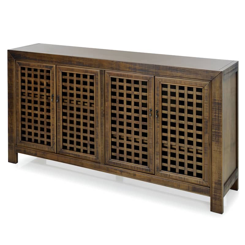 Steve Silver Raissa 70-inch Hand-rubbed Distressed Accent Cabinet - Antique Mocha Brown