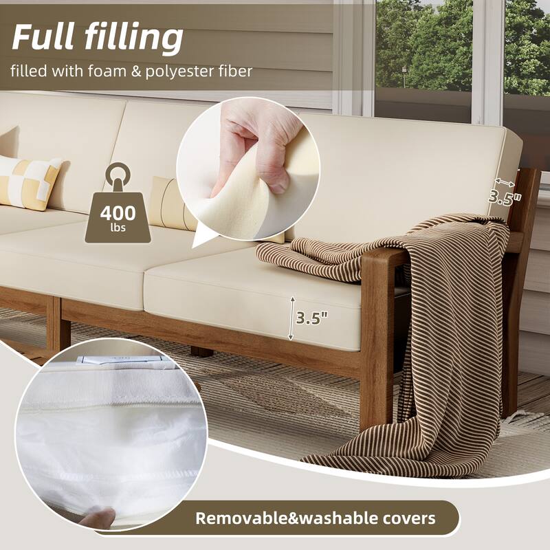 Grenada Outdoor Acacia Sectional Sofa Set by Christopher Knight Home