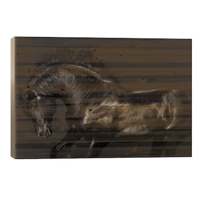 Black On Black Print On Wood by Samantha Carter - Multi-Color