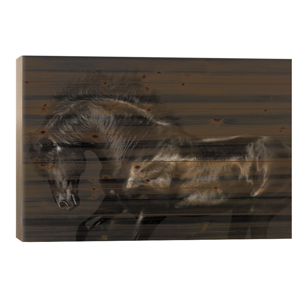 Black On Black Print On Wood by Samantha Carter - Multi-Color